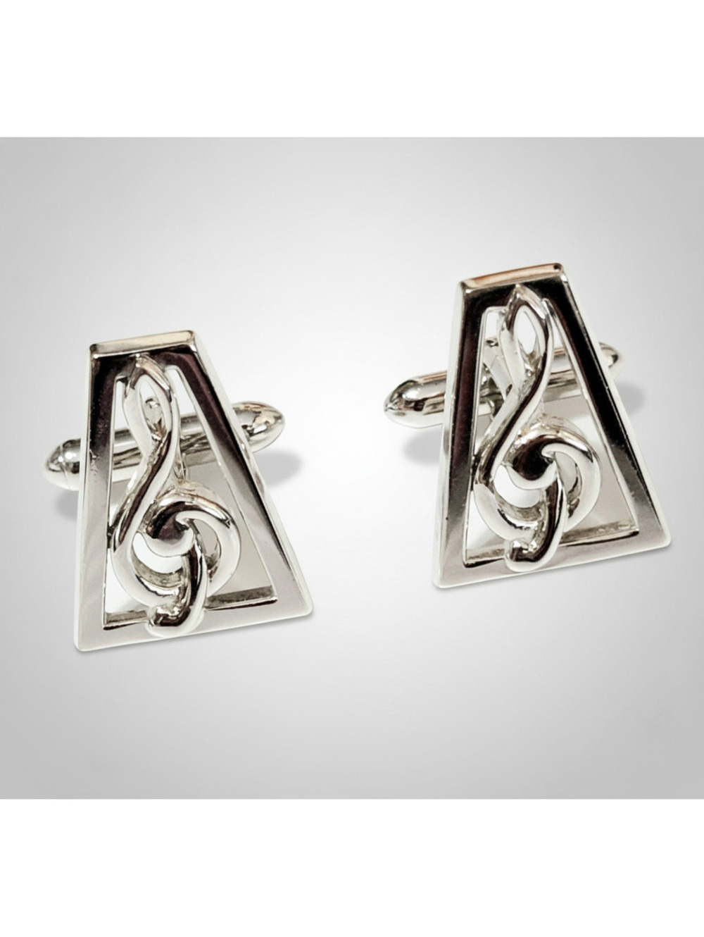 Vintage Swank Cuff Links Music Silver-tone 1" Cufflinks Mens Jewelry cl-